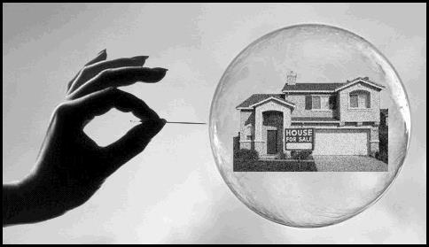 house in a bubble about to be pricked
